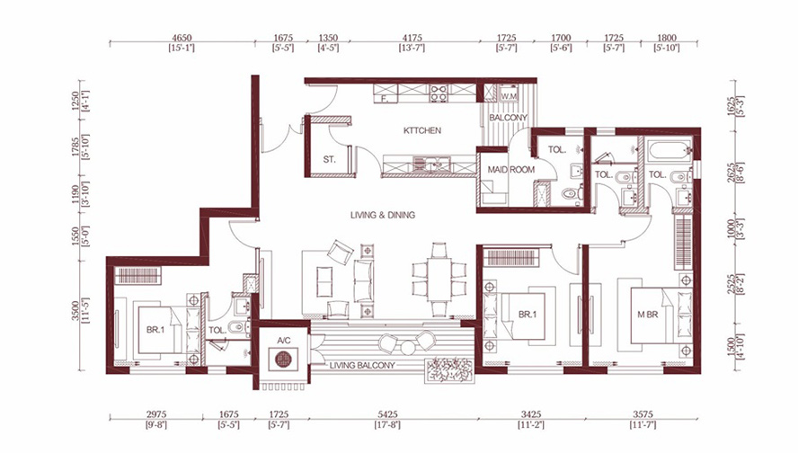 Floor Plan of Luxury Apartment Astoria